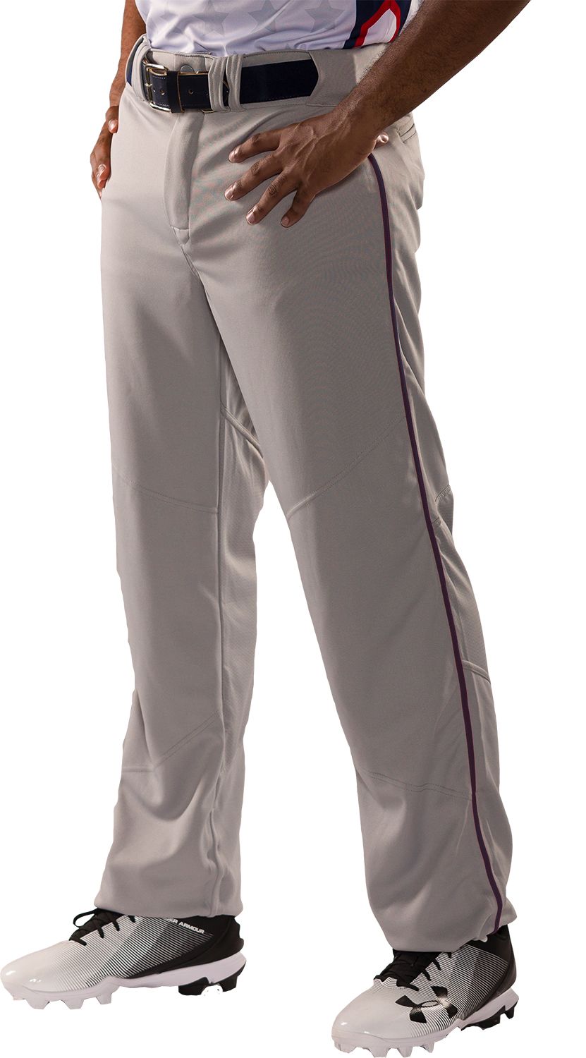Don Alleson Boys' Open Bottom Velcro Adjustable Length Piped Baseball Practice Pants
