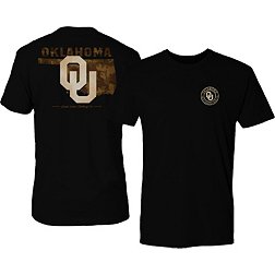 Great State Clothing Men's Oklahoma Sooners Camo Flag Black T-Shirt