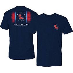 Great State Clothing Men's Ole Miss Rebels Blue Washed Flag T-Shirt