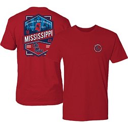 Great State Clothing Men's Ole Miss Rebels Red Double Diamond Crest T-Shirt