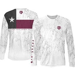 Great State Clothing Men's Texas A&M Aggies White Rattler Flag Long Sleeve T-Shirt