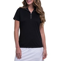 EP Pro Women's Short Sleeve Convertible Zip Mock Neck Golf Polo