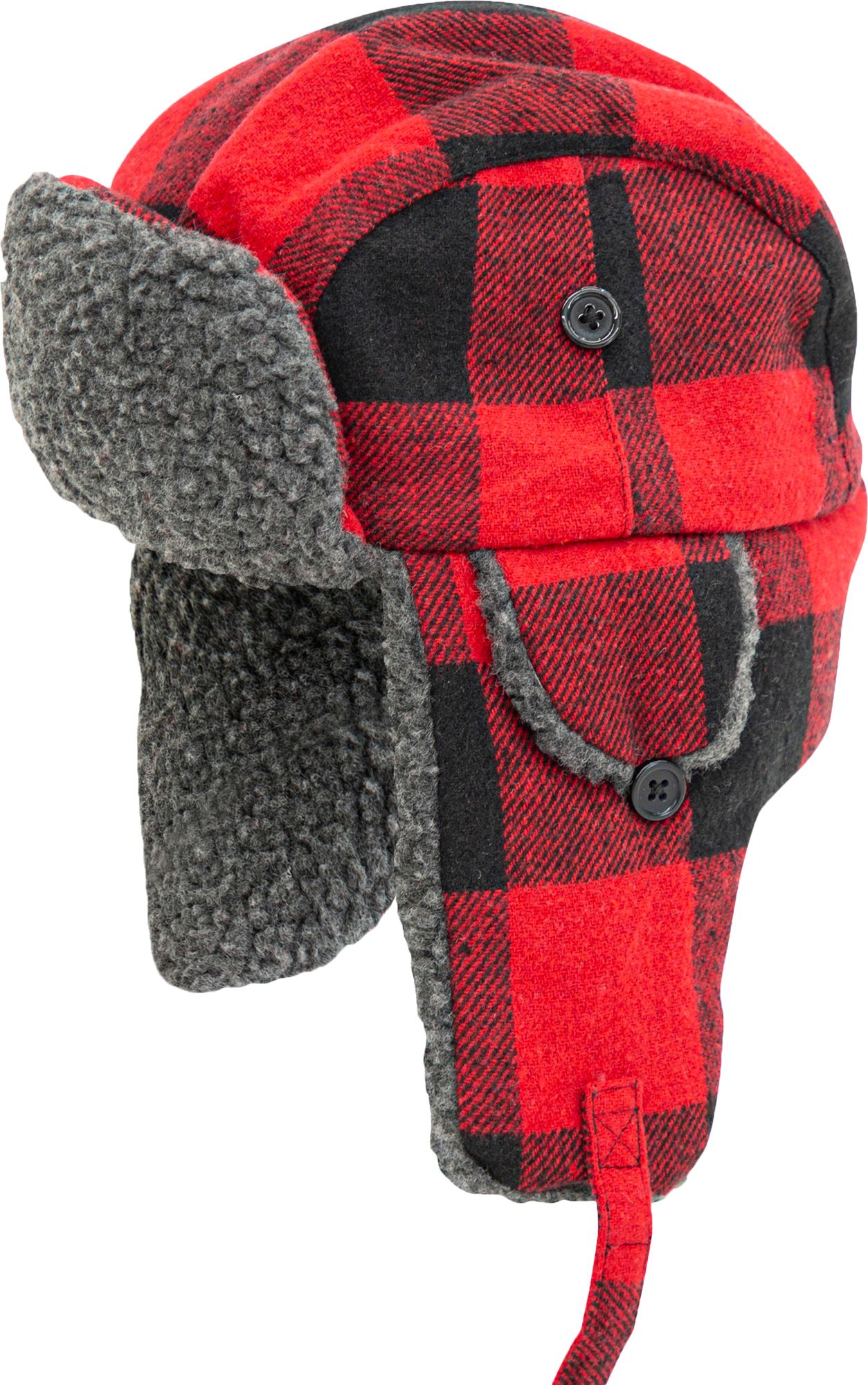 Eskimo Youth Plaid Alaskan Fur Hat - Brown