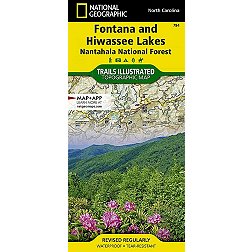 National Geographic Fontana, Hiwassee Lakes Map