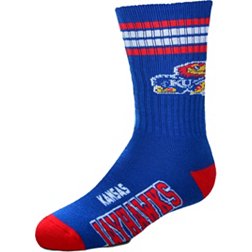 For Bare Feet Youth Kansas Jayhawks 4-Stripe Deuce Socks