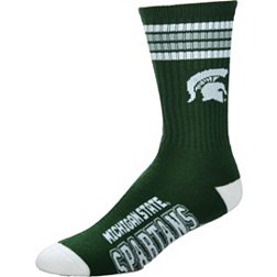 For Bare Feet Youth Michigan State Spartans 4-Stripe Deuce Socks