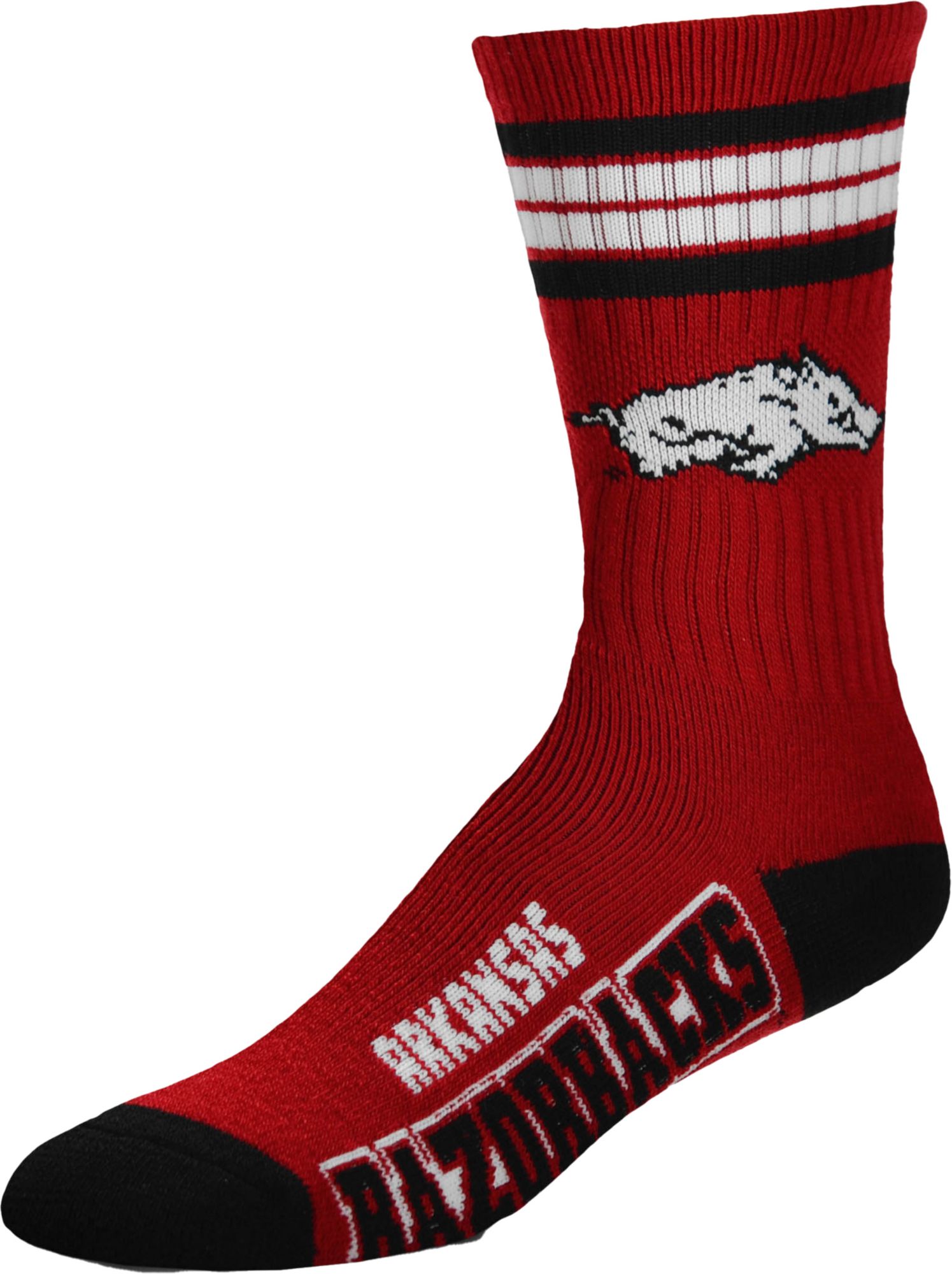 For Bare Feet Youth Arkansas Razorbacks 4-Stripe Deuce Socks
