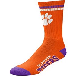 For Bare Feet Youth Clemson Tigers 4-Stripe Deuce Socks