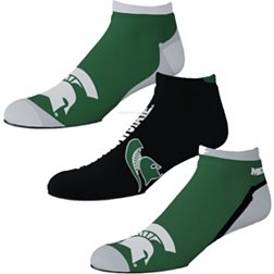 For Bare Feet Michigan State Spartans 3 Pack Socks