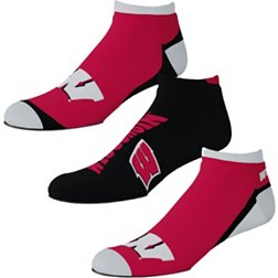 For Bare Feet Wisconsin Badgers 3 Pack Socks