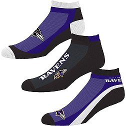 For Bare Feet Baltimore Ravens 3-Pack Socks