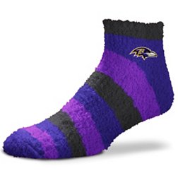 For Bare Feet Baltimore Ravens Rainbow II Cozy Socks