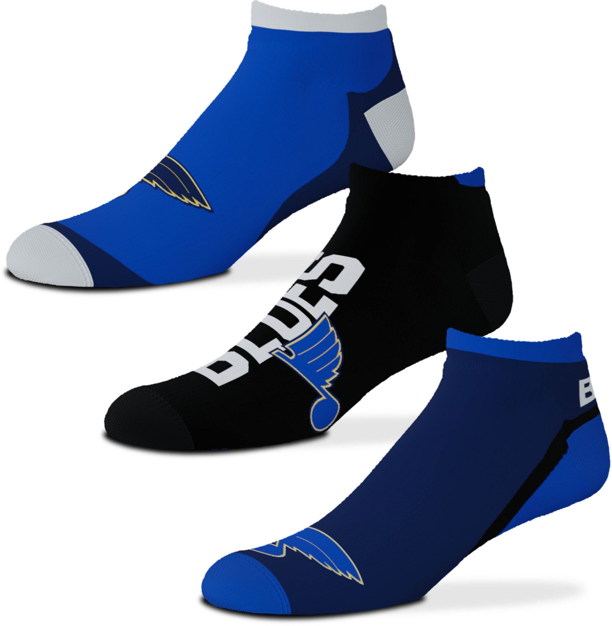 For Bare Feet St. Louis Blues 3-Pack Ankle Socks
