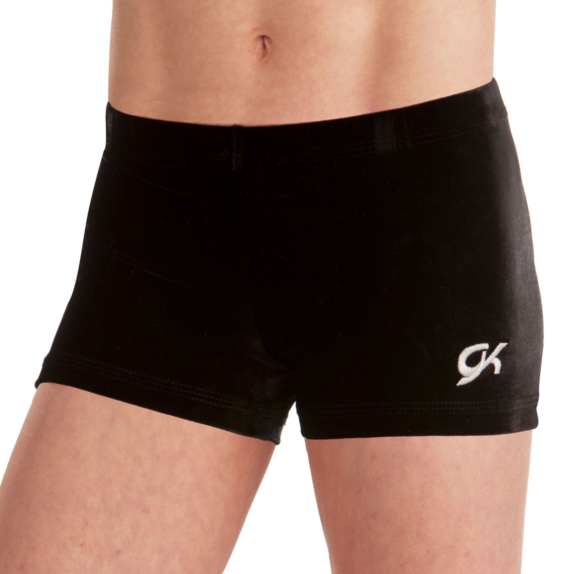 GK Elite Girls' Velvet Micro Mini Workout Shorts - Black