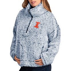 Women's Gray Louisville Cardinals Sherpa Super Soft Quarter Zip Pullover  Jacket
