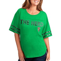 G-III For Her Women's Marshall Thundering Herd Green Extra Point T-Shirt