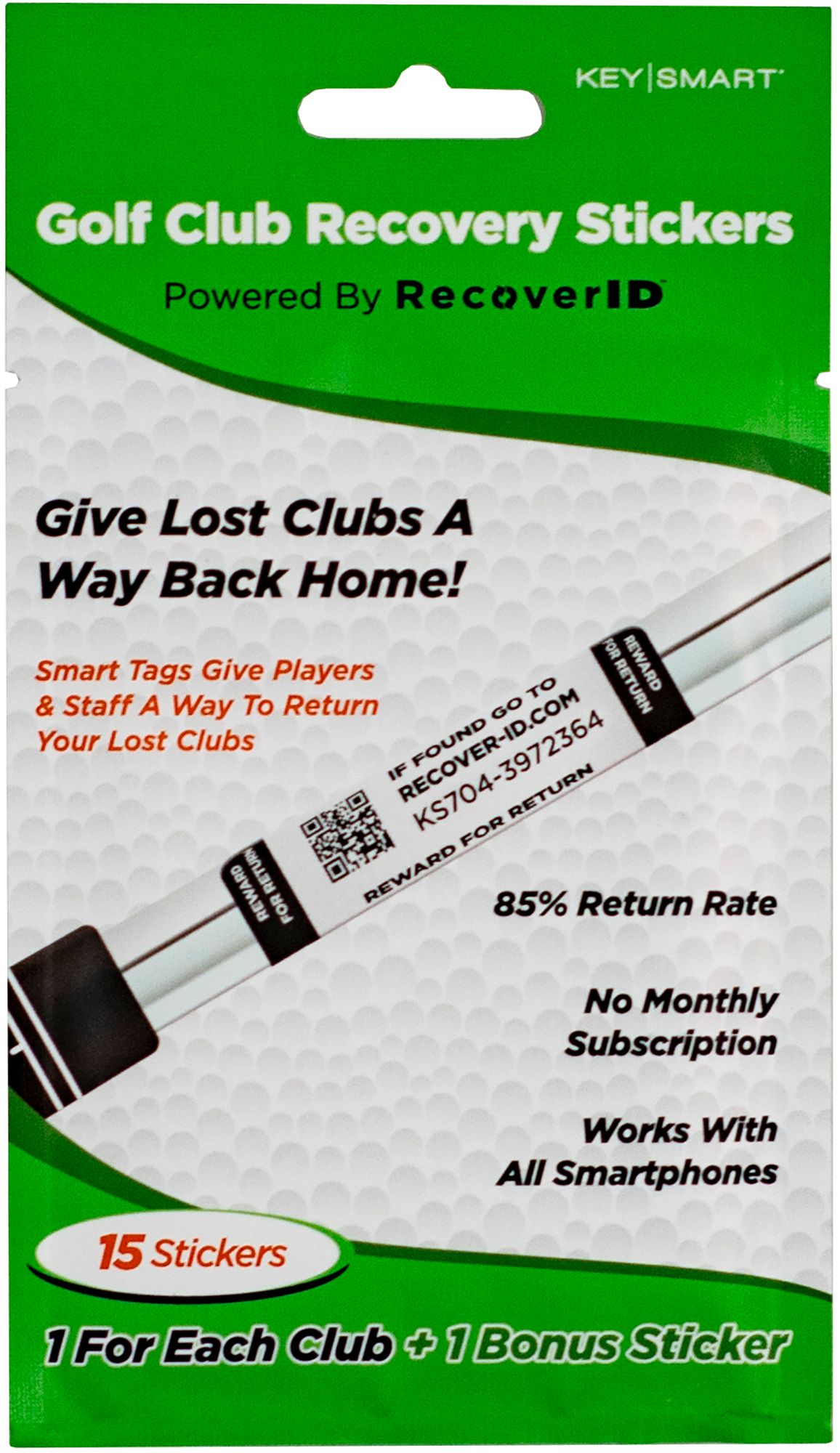 Key Smart Golf Club Recovery Stickers
