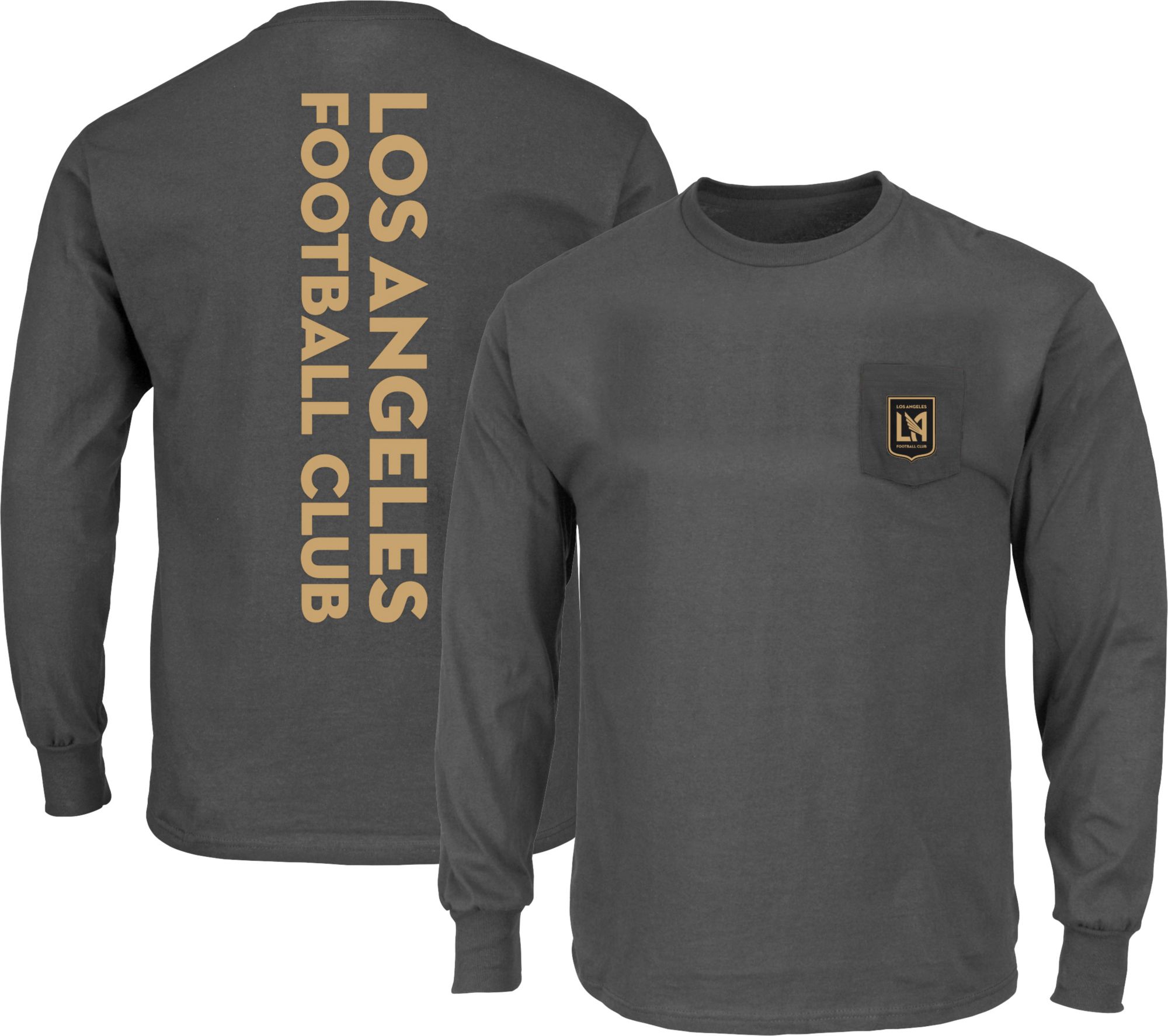 MLS Big &amp; Tall Los Angeles FC One Pocket Grey Long Sleeve Shirt