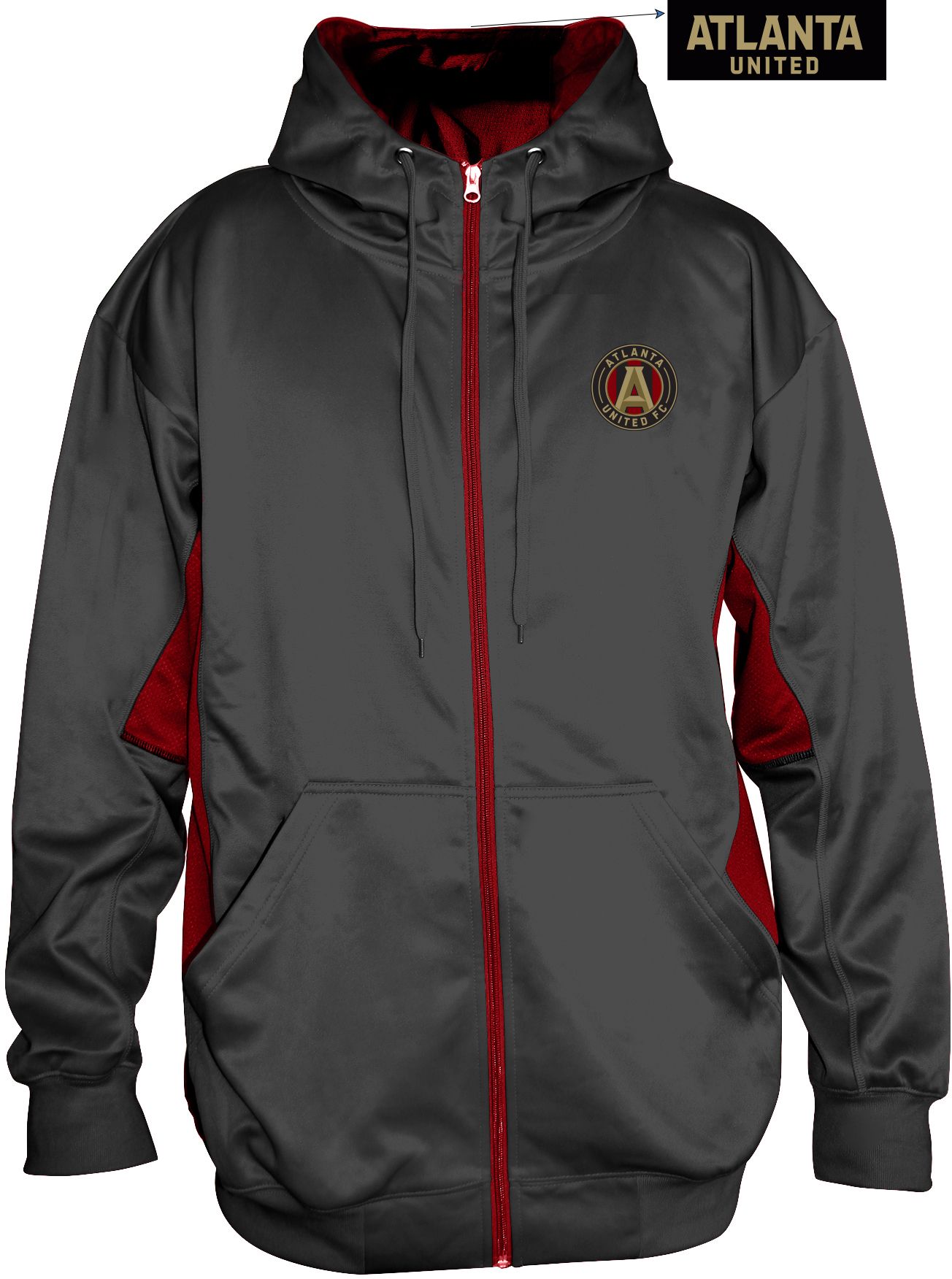 MLS Big &amp; Tall Atlanta United Black Fleece Full-Zip Hoodie
