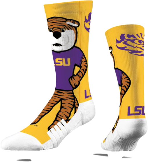 Strideline LSU Tigers Mascot Crew Socks