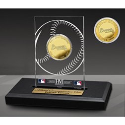 Highland Mint Atlanta Braves 4-Time Champions Acrylic Gold Coin