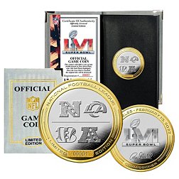Highland Mint NFL Super Bowl LVI Cincinnati Bengals Vs. Los Angeles Rams Two-Tone Gold Flip Coin