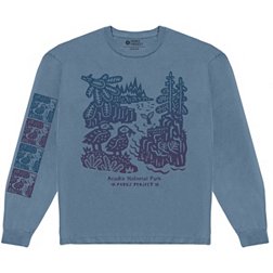 Parks Project Adult Acadia Woodcut Long Sleeve T-Shirt