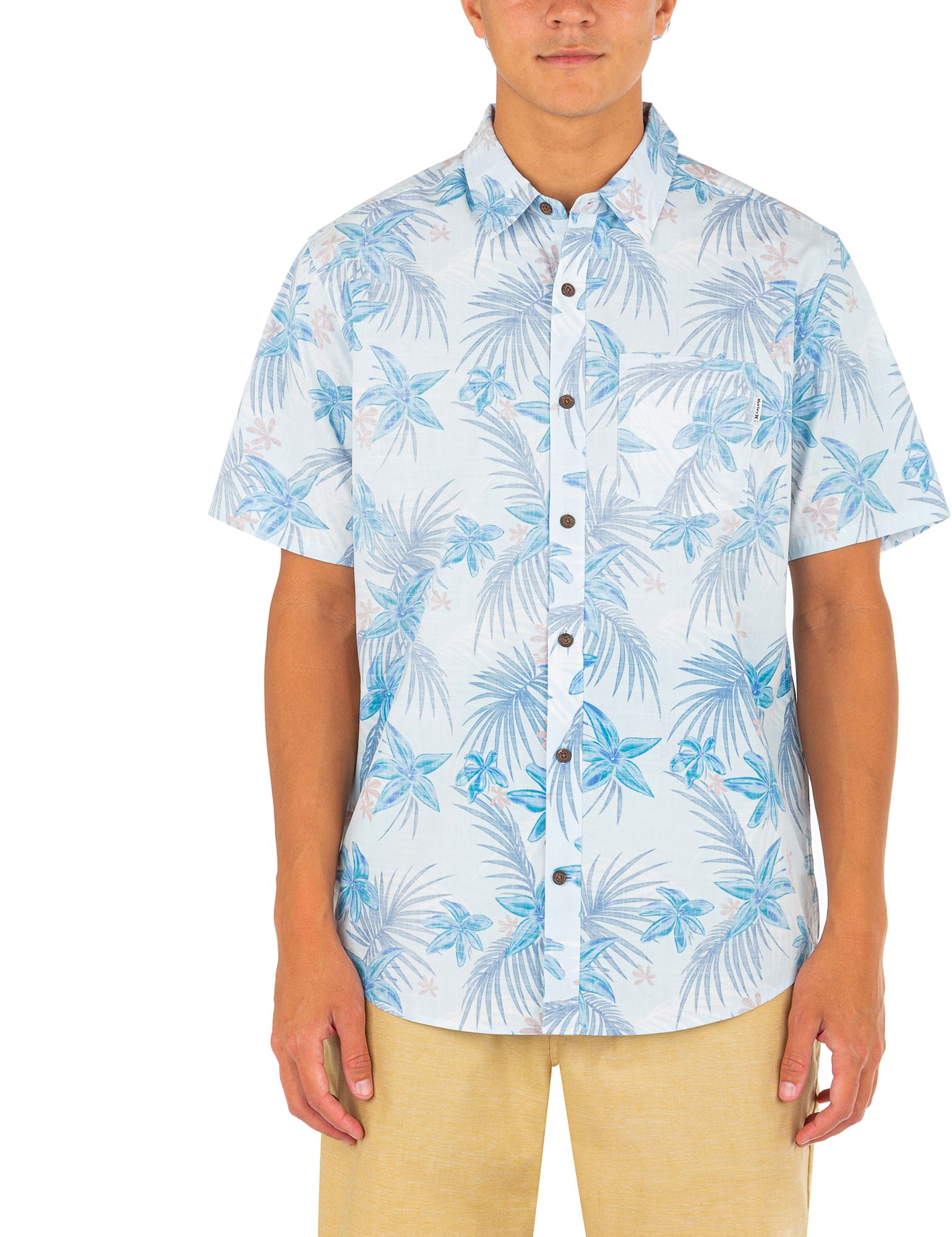 Hurley Men's Bungalow Floral Short Sleeve Button Up Short