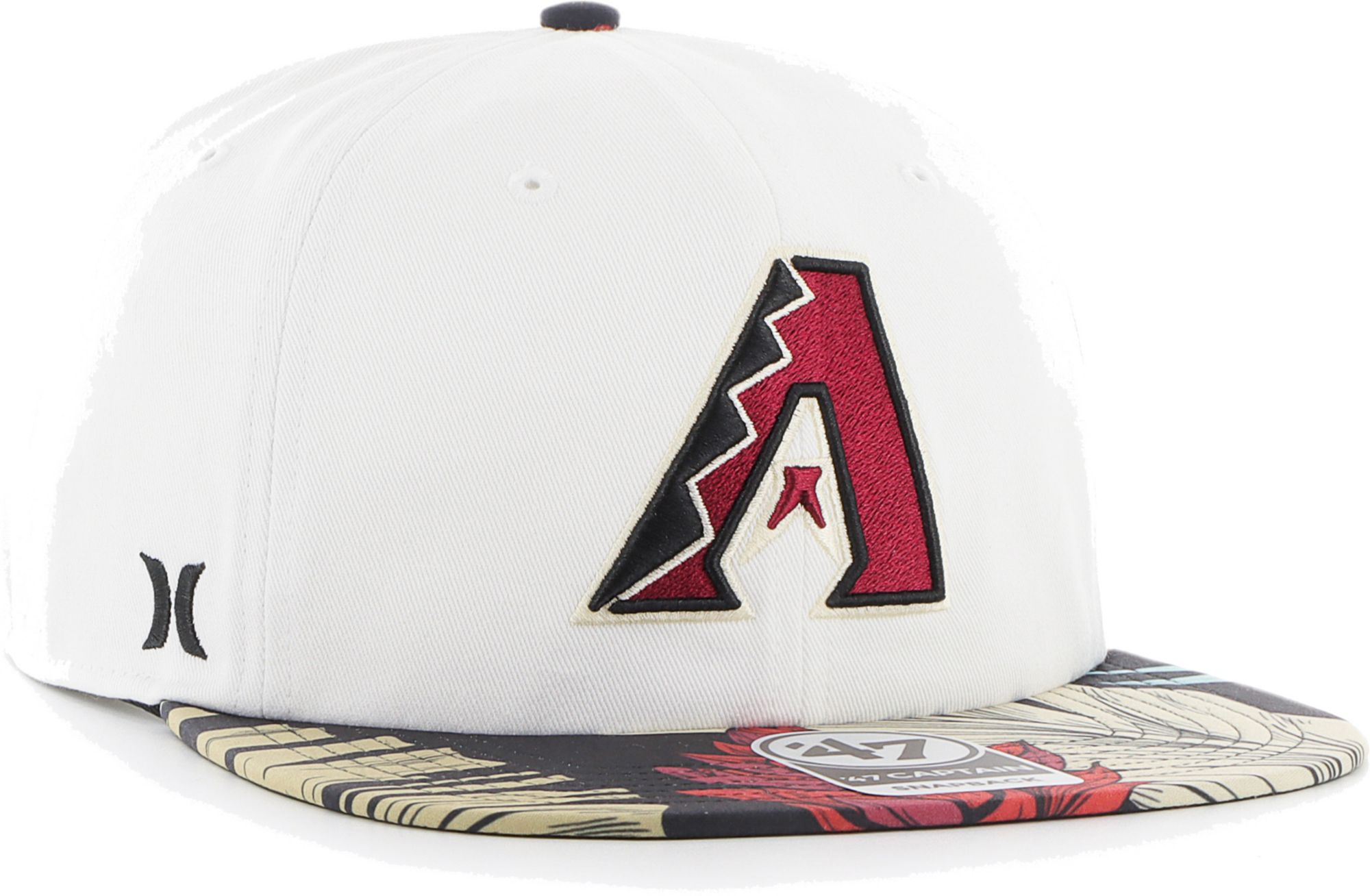 47 Brand / Hurley x Men's Arizona Diamondbacks White Captain Snapback  Adjustable Hat