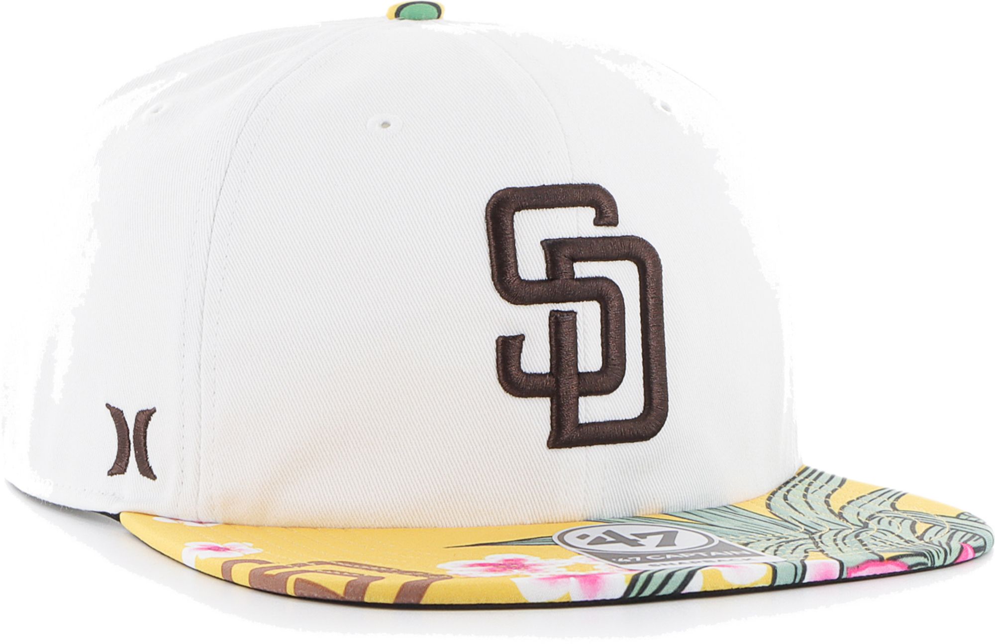 47 Brand / Hurley x Men's San Diego Padres White Captain Snapback  Adjustable Hat