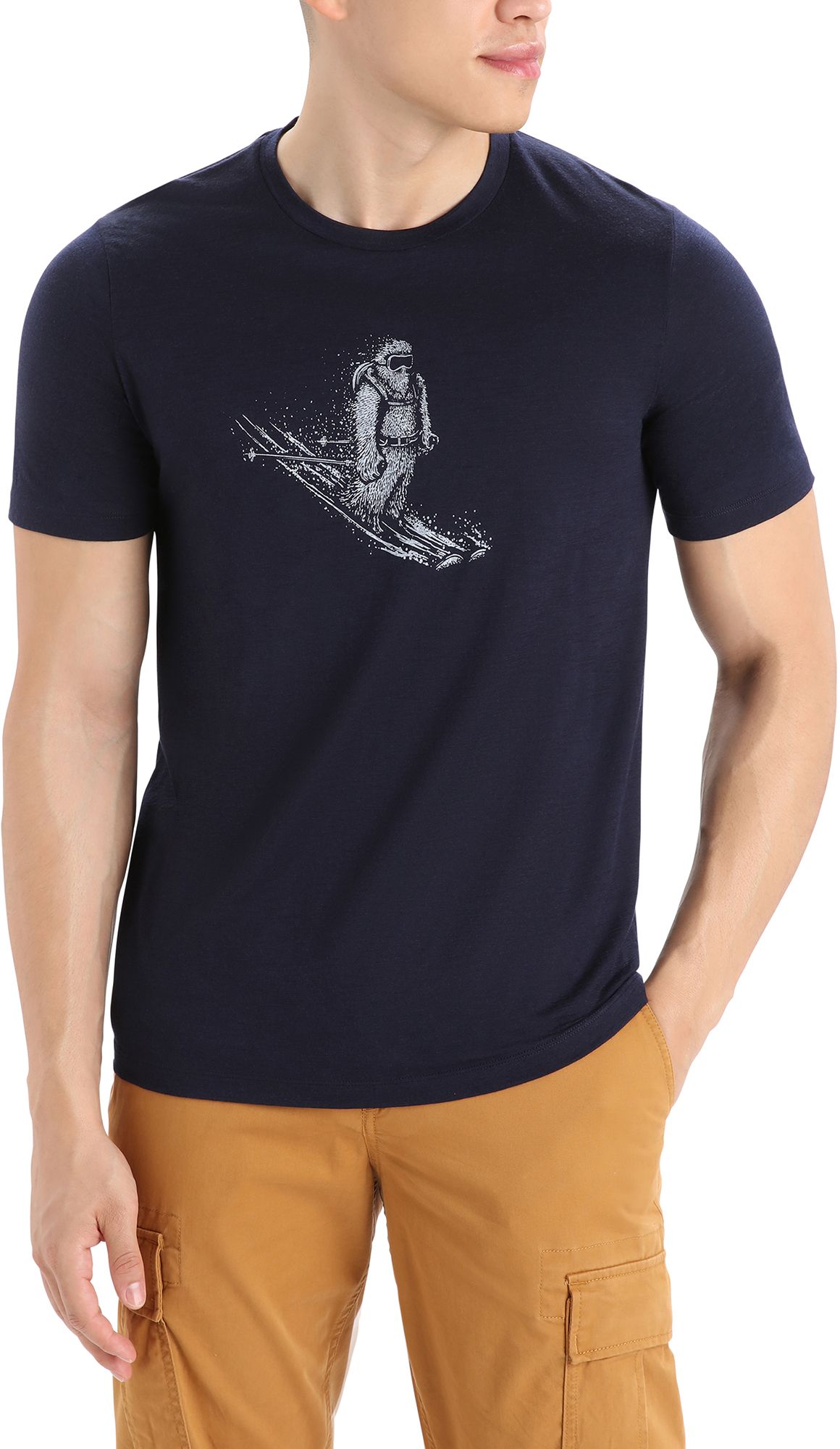 Icebreaker Men's Tech Lite II Short Sleeve Ski Yeti T-Shirt - Blue