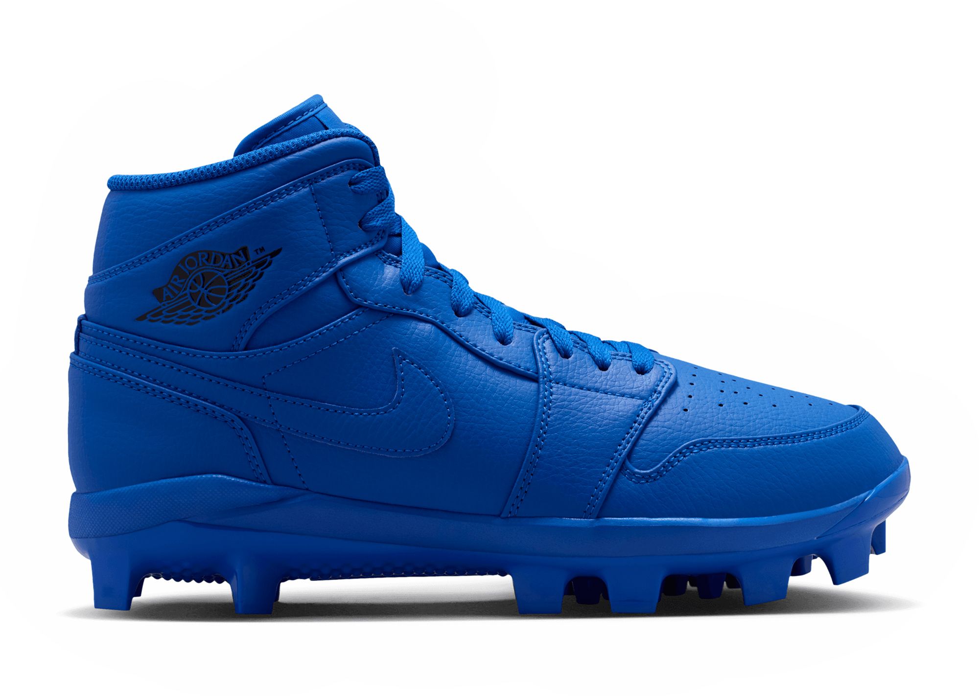 Jordan 1 Retro MCS High Baseball Cleats, Size 10, Game Royal/Black