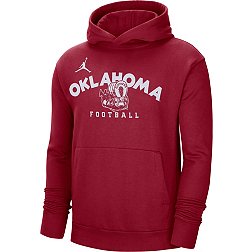 Jordan Men's Oklahoma Sooners Football Crimson Travel Fleece Hoodie