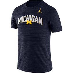 Jordan Men's Michigan Wolverines Blue Dri-FIT Velocity Football T-Shirt