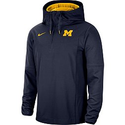 Nike Men's Michigan Wolverines Blue Lightweight Football Sideline Player's Jacket