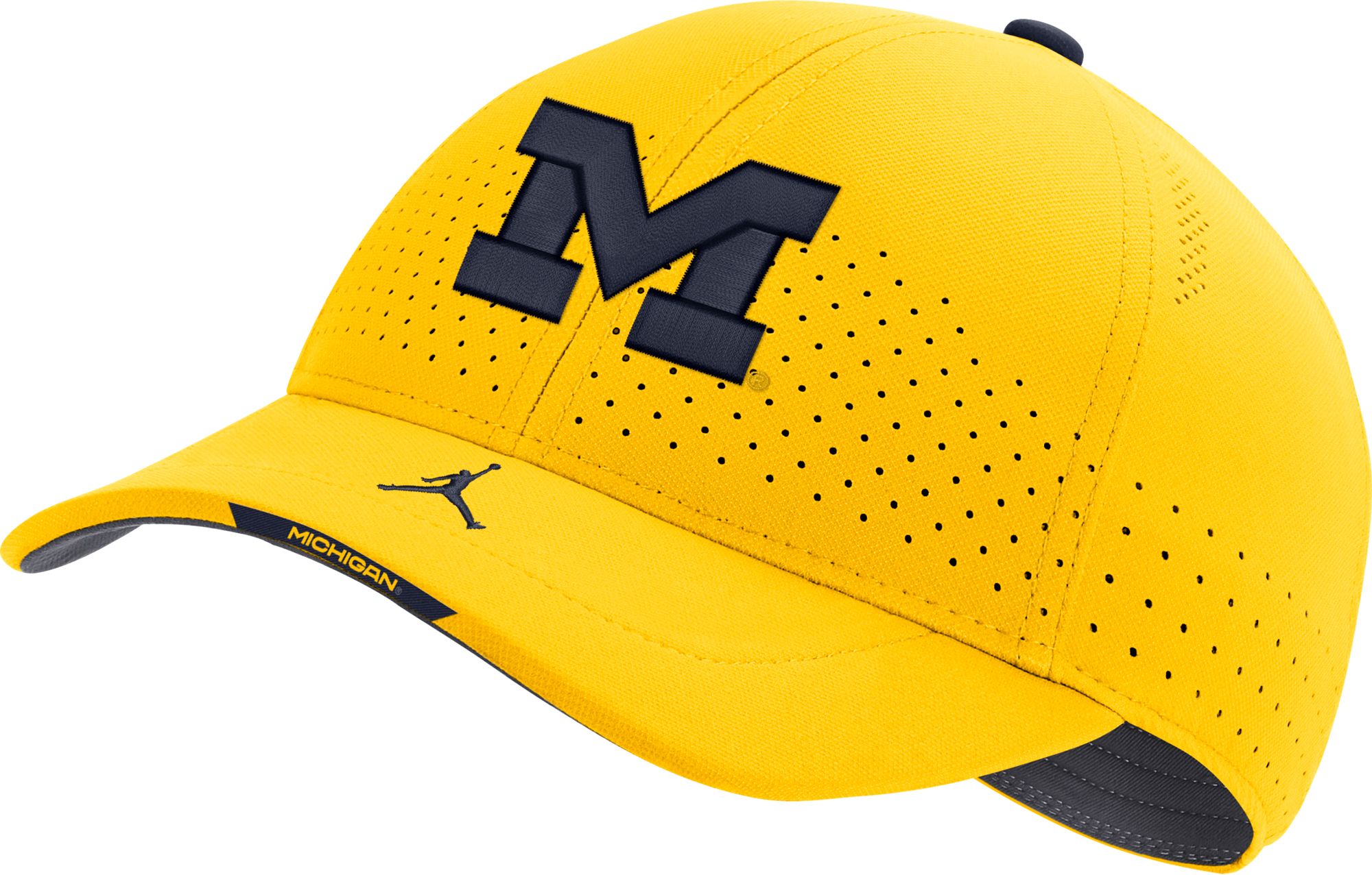 Men's Nike Gold Michigan Wolverines Dri-FIT Mesh Back Swoosh Flex Hat