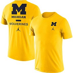 Jordan Men's Michigan Wolverines Maize Dri-FIT Cotton DNA T-Shirt