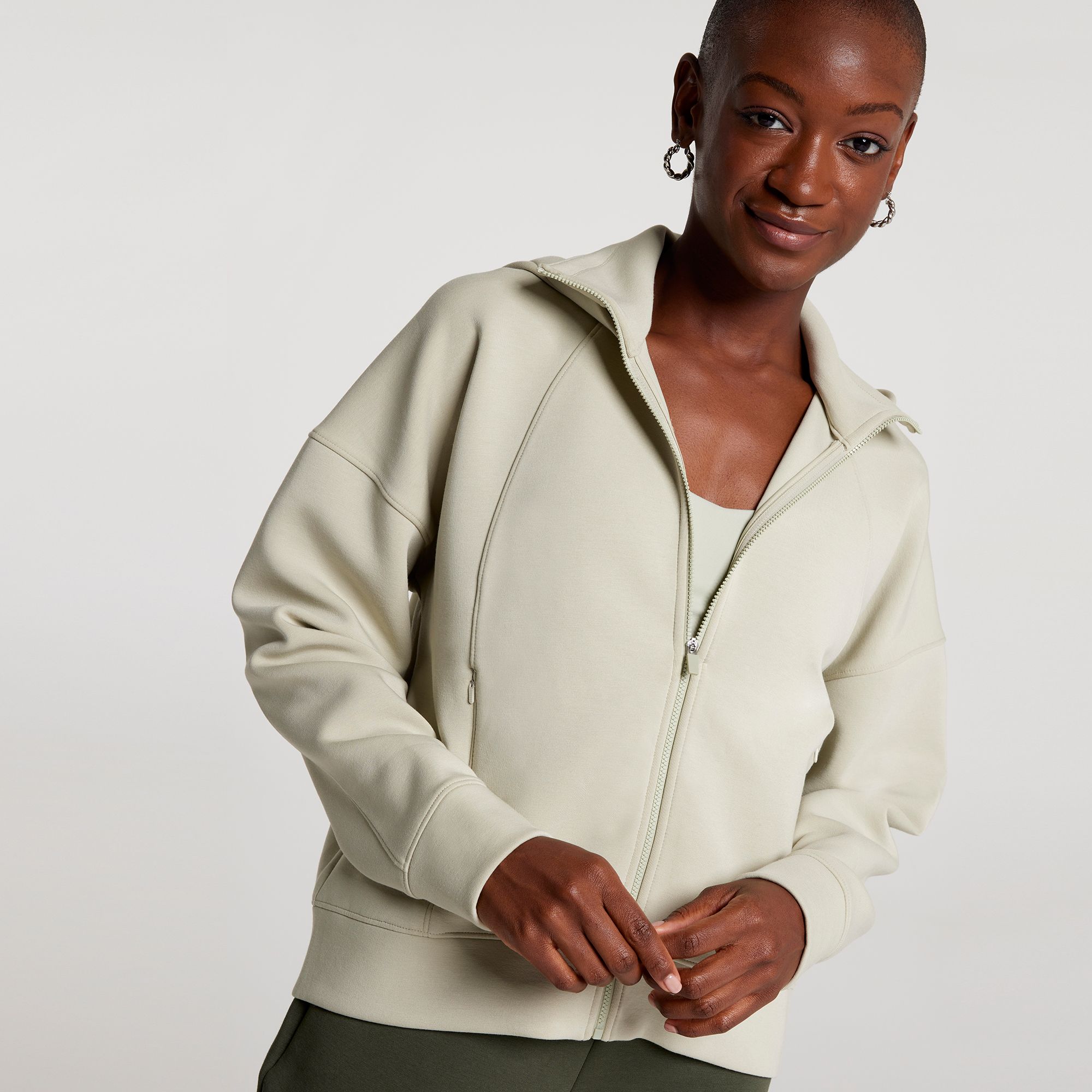 CALIA Women's Soft Scuba Full-Zip Jacket