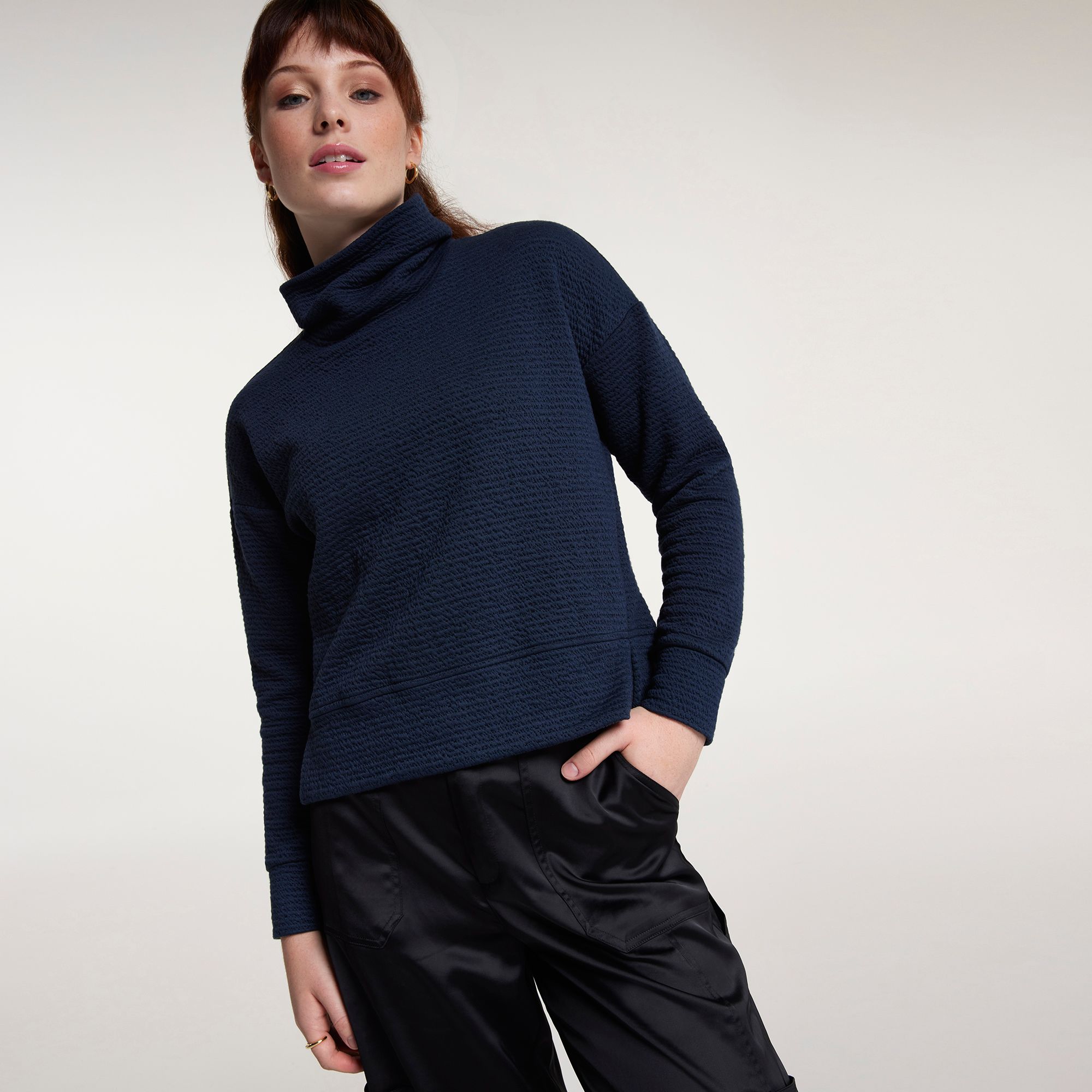 CALIA Women's Lunar Jacquard Funnel Neck