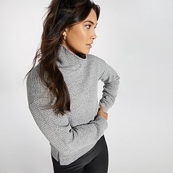 CALIA Women's Cloud Lunar Jacquard Funnel Neck Sweater
