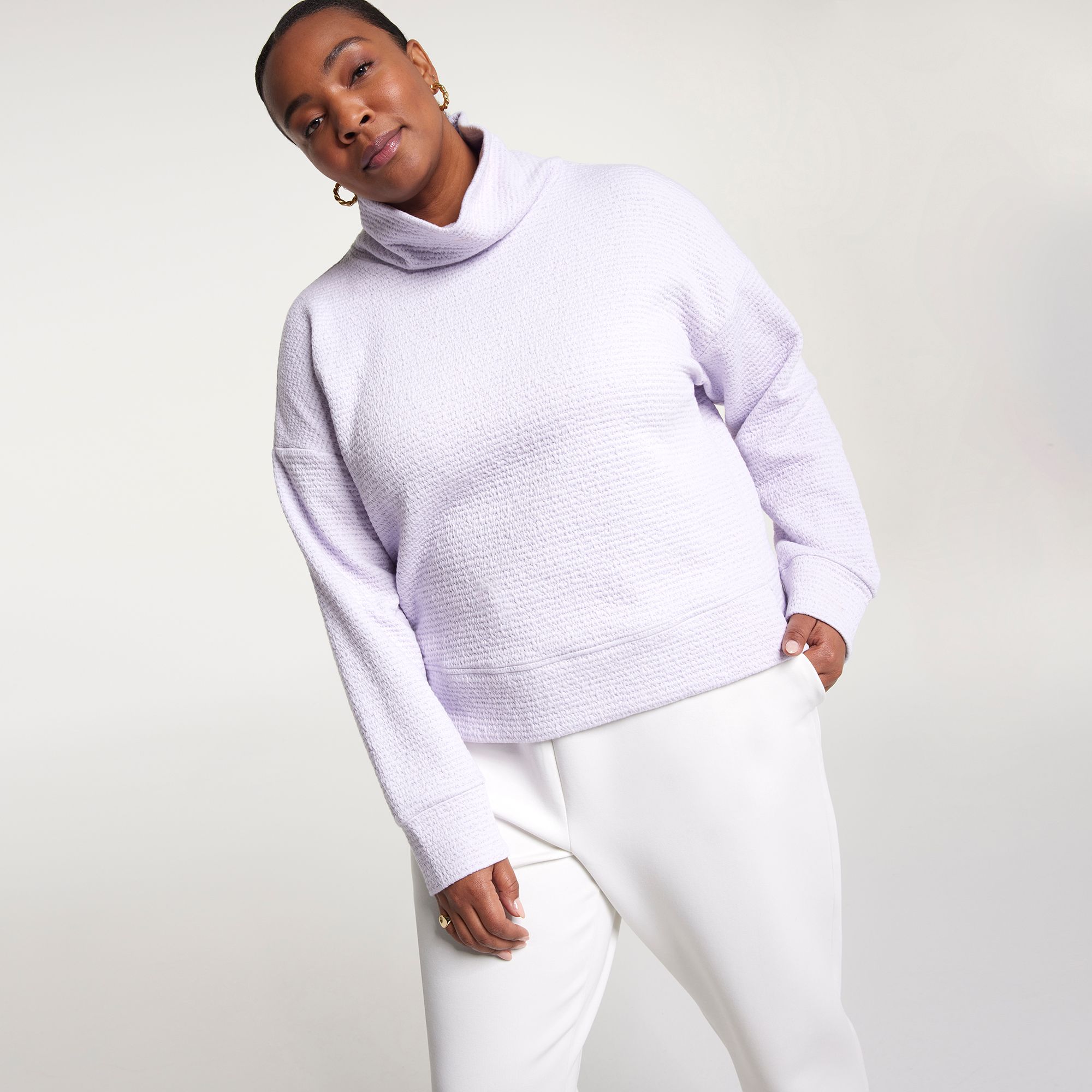 CALIA Women's Lunar Jacquard Funnel Neck