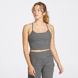 CALIA By Carrie Underwood Black and Gray Textured Sports Bra Sheer Racer  Back L