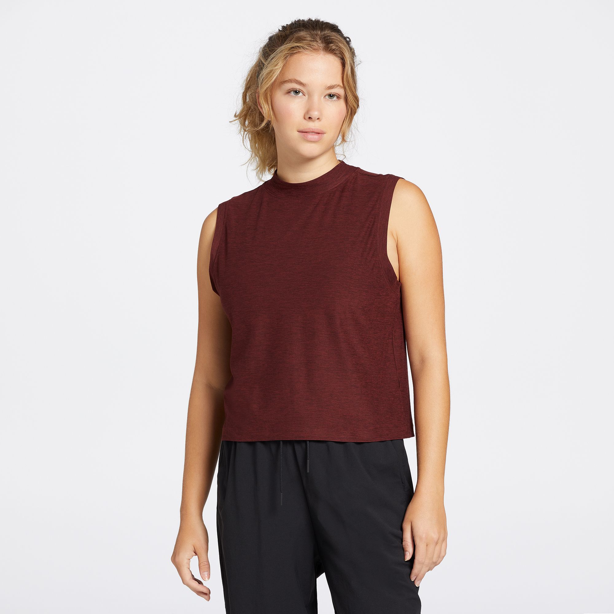CALIA Women's LustraLux Mock Neck Tank