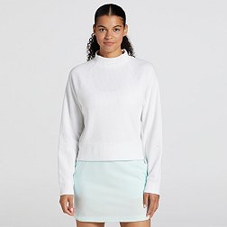 CALIA Women's Texture Long Sleeve Mock Neck Golf Pullover