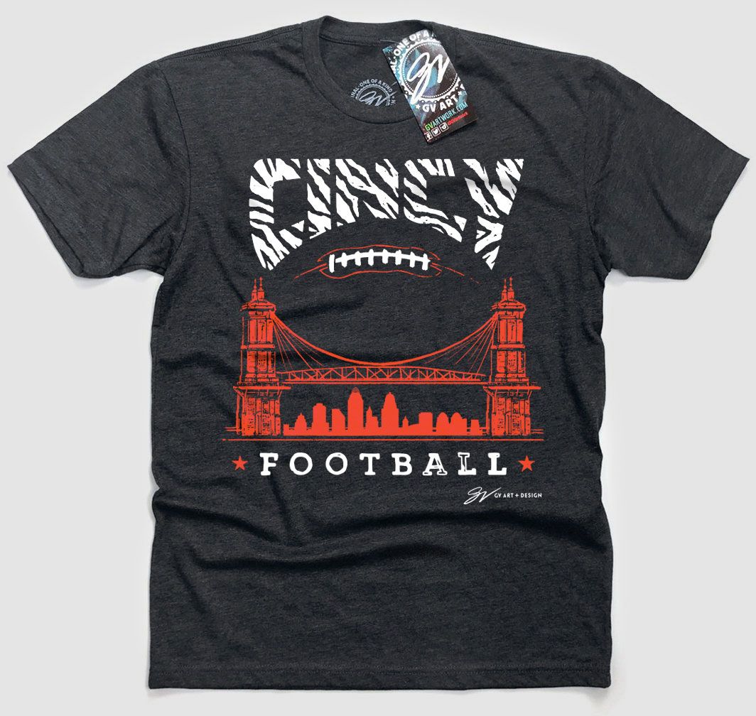GV Art &amp; Design Cincinnati Bridge Black T-Shirt