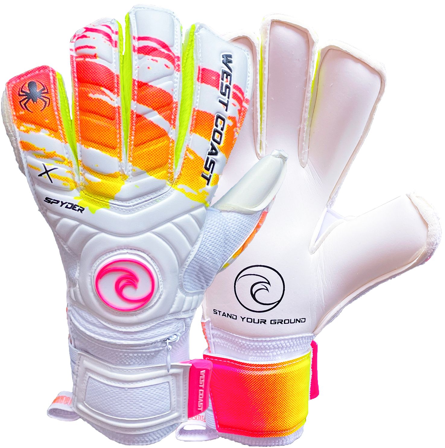 West Coast Goalkeeping Adult Spyder X Sunset Soccer Goalkeeper Gloves