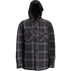 Dickies Men's Fleece Hooded Flannel Shirt Jacket
