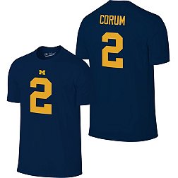 Original Retro Brand Men's Michigan Wolverines Blue Blake Corum #2 T-Shirt