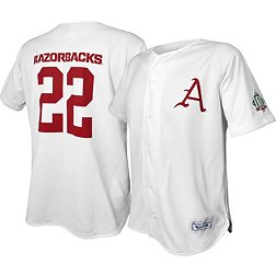 Retro Brand Men's Arkansas Razorbacks White Replica Baseball Jersey