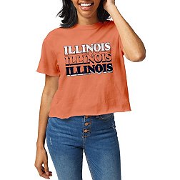 League-Legacy Women's Illinois Fighting Illini Orange Clothesline Cotton Crop T-Shirt